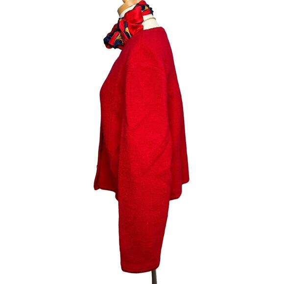 Vintage Talbots 100% boiled wool Celtic button red cardigan sweater size 10 M - Picture 2 of 6
